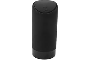 Dropfree Mini Cestino con Coperchio per portabicchieri | e Ufficio automobilistici in Silicone Lavabile Mini Supporto per la Polvere Bidone della Spazzatura (Nero)