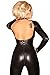 Noir Handmade F052 Black Wet Look Catsuit - 6XL (UK 24) (Plus Size)
