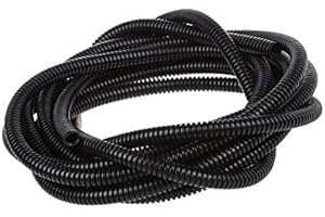 Uotyle Wellrohr, PP Leerrohr 5m Kabelrohr Flammhemmend Kabelschutzrohr Wasserdicht Flexibel Rohr Für Kabelschutz Schwarz Elektrorohr (AußenΦ:18,5mm,Innenφ14mm)