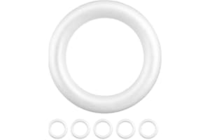EXCEART 6 Stücke Styroporring Styroporkranz Weihnachtskranz Türkranz Styropor Ring Halbring Schaum Blumenkranz Rohling Weiß Dekokranz Kranz DIY Basteln Weihnachten Dekoration Hochzeit Deko