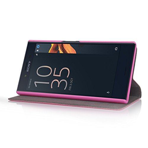 Sony Xperia X Compact Hülle,IVSO Hohe Qualität Advanced Shock Absorption Technology Case Folio Tasche Cover für Sony Xperia X Compact Smartphone 11,7 cm (4,6 Zoll) (Für Sony Xperia X Compact, Rosa) - 2