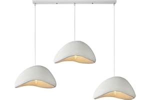 HEYUN Creative Wabi-sabi Pendant Light E27 White Polyethylene Chandelier Modern Dining Table Hanging Light 3-Bulb Interior Lighting Adjustable Home Decoration for Dining Room Kitchen Island Light (B2)