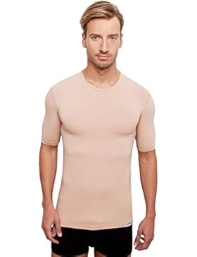 Unsichtbares Rundhalsausschnitt Business Unterhemd für Herren in Hautfarbe