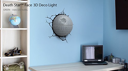 Star Wars Todesstern 3D Light FX LED Kinderlampe -Nachtlicht für kinder mit automatische Abschaltung und wandaufkleber – Death Star - 6