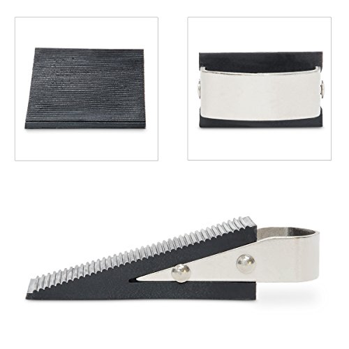 Relaxdays 10010084 Türstopper 2-er Set Edelstahl Schwarz Keilform - 4