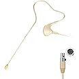 KIMAFUN Single Earset Microphone Ear-hook Over Ear Hanging Condenser Mic Compatible with Shure Wireless Bodypack Transmitters, Ideal for Performances,Theaters, Lectures, Podcasts,HC-830