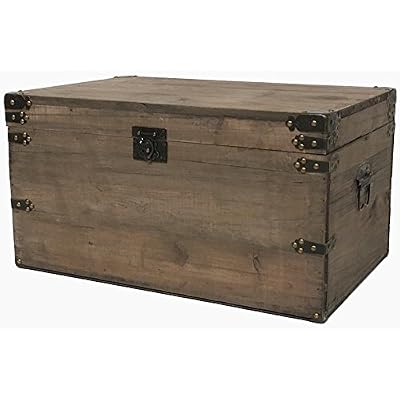 chemin_de_campagne Coffre de Style Ancien Vieille Malle en Bois 47 cm