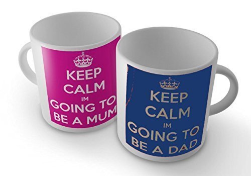 Keep Calm I'm Going to be a DAD/MUM Set of Two Mug Cup by GrassVillageTM
