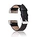 Produktbild Für Fitbit Charge 2 Armband, CAM-ULATA Leder Ersatz Sport Band Uhrenarmband Lederarmband Erstatzband Armbänd Für Fitbit Charge 2 Unisex Armband mit Metall Connectors,Schwarz