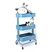 Produktbild Medizinischer Wagen Mobiler medizinischer Wagen mit Riemenscheibe, 3-Tier-Rollwagen für Schönheitssalon SPA, blaues Haar-Styling-Wagen, 45 × 35 × 79 cm (größe : Normal)