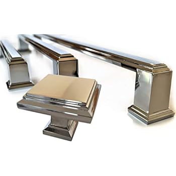 Möbelgriffe und -knäufe im Art-Deco-Stil, 6 Stück, 128 mm, 192 mm, 288