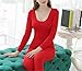 Produktbild Swallowuk Damen Thermounterwäsche Set Warme Unterwäsche Langes Herbst Winter Unterhemd Unterhose Leggings und Langarmshirt Sleepwear (3)