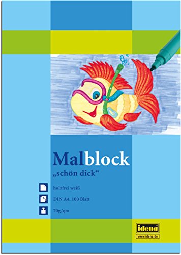 Idena 212013 Malblock A4, 70g/m², 100 Blatt, Schön Dick (2 Malblöcke) - 2