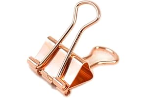 ZYElroy 10pcs Rose Gold Paper Binder Clip Fashion Metal Dovetail Supplies Office School Organizer Clips