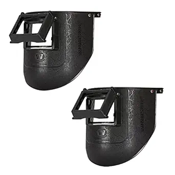 Windsor Window Type Spring Loaded Welding Face Shield Set Of 2 Pcs (9.5x9.5 Inch,Black)