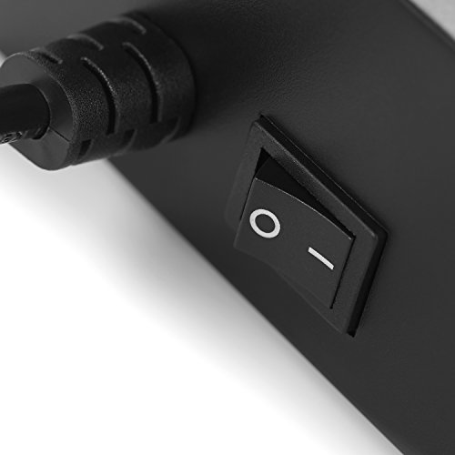 ISELECTOR Schaltbare 2 Fach Steckdosenleiste Mehrfachsteckdosen mit 5 USB Anschlüsse und 1700J Überspanungsschutz 2500W/10A schwarz - 4