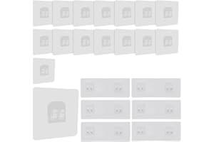 WYAN Self Adhesive Hooks Set-Heavy Duty Wall Hooks,Adhesive Hooks Replacement,Corner Shower Caddy Adhesive Sticker Replacement Hook (6pcs 6 * 15cm+16pcs 7 * 7cm)