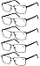Produktbild Amcedar 5 stuks Lesebrille Herren Rechteck Rahmen Metall Grau Edelstahl Material Federscharniere Enthalten Lesebrille 1.50
