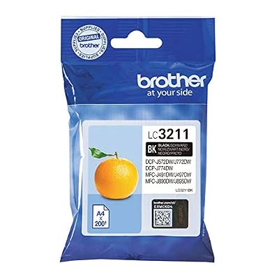 Brother LC-3211BK 200pages Noir cartouche d'encre - Cartouches d'encre (Brother, LC-3211, Noir, DCP-J772DW DCP-J774DW MFC-J890DW MFC-J895DW, Standard Yield, 200 pages)
