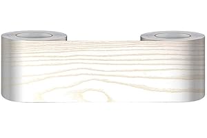 GUEST RUYUNLAI Frise Murale Autocollant Papier Peint Autocollant imperméable en PVC Plinthe Autocollant de cuisine et de salle de bain Décor MuralGrain de bois jaune 10cm X 500cm