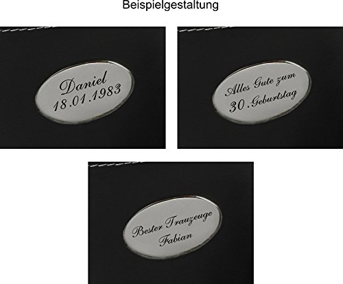 Flachmann 4-tlg.Set 200 ml Lederummantelung mit Wunschgravur, Wunschtext, Grafik oder Logo - 4