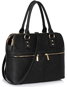 LeahWard Damen Große Taschen 3 Fächertaschen für Frauen Tragetaschen für Schule 00250