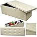 chinkyboo 110cm x 38cm x 38cm Large Double Faux Leather Ottoman Folding Storage Pouffe Toy Box Foot Stool Seat
