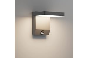 K-Bright 20W 1540lm Luminaire exterieur avec detecteur de mouvement, Lumière extérieure angle d'éclairage réglable, 4500K IP65 Applique Murale(Gris foncé)