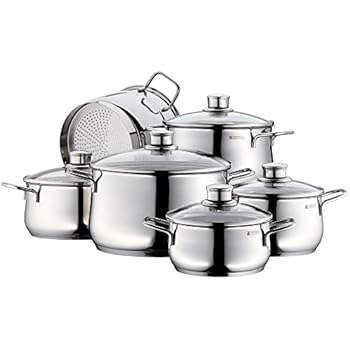 WMF Diadem Plus Topfset 5-teilig mit Glasdeckel, Kochtopf