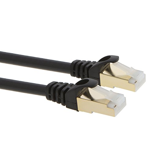 CableCreation Ethernet-Patchkabel, Kategorie 7, doppelt geschirmt, 50U, vergoldet, SSTP-Netzwerkkabel, bis 10 Gigabit, Bandbreite 600 MHz, 10 m, schwarz - 4