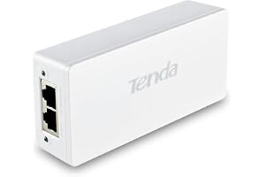 Tenda Gigabit PoE-injector, IEEE 802.3af/at PoE injektor, 30 W PoE-adapter, upp till 100 m räckvidd, Plug & Play, vit (PoE30G