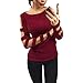 Produktbild UFACE Frauen Langärmelige Hollowed Sweater Sexy Casual Strickhemd Cold Shoulder Tops