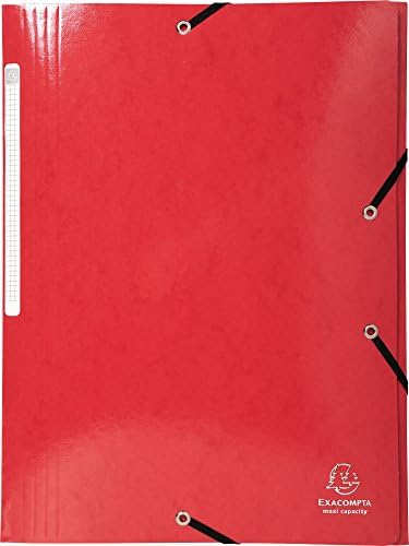 Exacompta - Ref 55825E - Iderama Collection - Elasticated 3-Flap Folder - Suitable for A4 Documents, 425gsm Glossy Coated Pressboard, FSC-Certified - Red