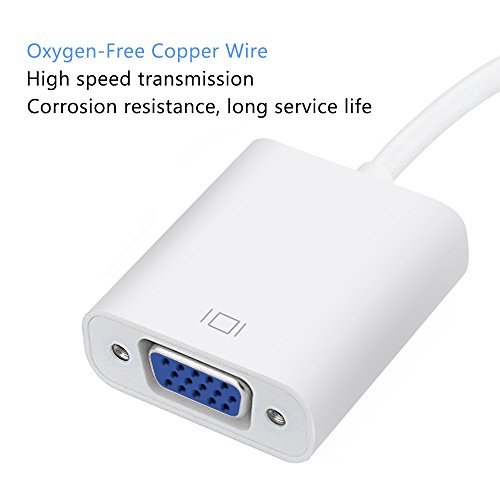 Mini DP auf VGA,Yica Mini DisplayPort auf VGA Adapter Kabel Konverter 1080p unterstützt für Apple MacBook, MacBook Air, MacBook Pro, iMac, Mac mini, Microsoft Surface Pro/ Pro 2/ Pro 3, Lenovol Thinkpad usw - 3