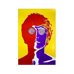 100yellow Cool Trippy Lights Digital Art Print Poster For Hostel Room, Boys Room , Door For Boys | Thick 300GSM Paper |12x18 inches, Multicolor | Unframed