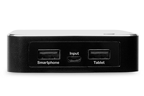 ednet 31891 Power Bank mit LED-Display, Kapazität: 7.800 mAh, 2x USB Port ( 1A + 2,1A) + Micro USB, kompakte Größe, schwarz - 6