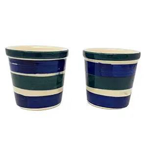 SAJAO Ceramic pots Pack for Indoor Plants(Pack of 2) (Multi)
