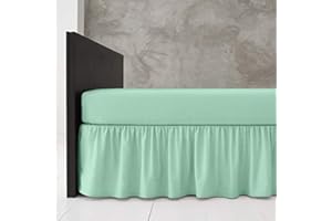 Rohi Base Valance Bed Sheet - Frilled Design - FIT Over - 16” Deep Fit Base Valance Sheet, Polycotton Bedding - OEKO-TEX® Standard 100 Certified (Single Base Valance,Mint)