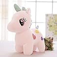 HUG 'n' FEEL SOFT TOYS Long Soft Lovable hugable Cute Giant Life Size Teddy Bear. (New Soft Toys, Pink Unicorn 25cm)