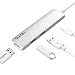 Produktbild QacQoc USB C Hub Typ C Adapter Aluminium mit 1 USB-C Ladeanchluss, 1 HDMI Port 4K(30Hz), 2 USB 3.0 Ports für MacBook/Pro 2015/2016(Silber)