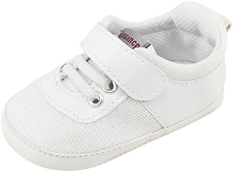 DBHAWKinEU Toddler Girls Boys Prewalker Shoes Soft Sole Lace up Mesh Sneakers 116 (12, White)