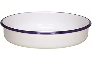 KRÜGER Cuenco Redondo Husum, 28 cm SCH, Esmalte, Blanco-Azul