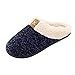 Produktbild feiXIANG Hausschuhe Damen Herren Pantoffeln Rutschfest Weiche Indoor Unisex Schuhe atmungsaktiv Komfortable Pantoffeln (Dunkelblau,L/40-41)