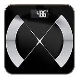 [Fácil de usar] Al igual que la mayoría de las básculas de baño, esta báscula de carrocería tiene una pantalla LCD grande y legible con tecnología Smart weigh Step-on, por lo que no es necesario encenderlo o desactivarlo.