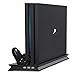 Price comparison product image PS4 Pro Cooling Stand, TechRise PS4 Pro Vertical Stand Cooling Fan Cooler Controller Charger Charging Station for Playstation 4 Pro - Black