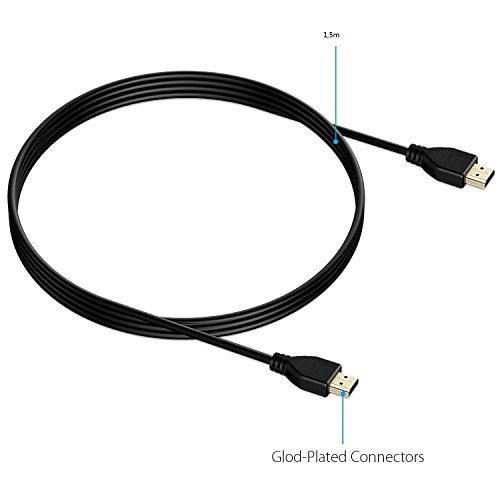 AMANKA HDMI Kabel Full HD 1.4 V 150 cm,HDMI 19P Ein Mann zu einem Mann,Unterstützt 3D 1080P, Schwarz - 3