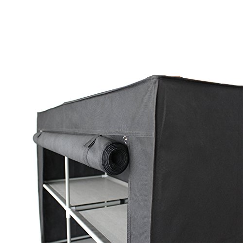 EBS® Kleiderschrank Wäscheschrank Garderobenschrank Stoffschrank Faltschrank mit Regal Schwarz 154 x 45 x 105cm - 6