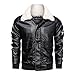 Produktbild Zolimx Herren Winterjacke Kunstleder gefütterter Lederjacke Bikerjacke Echtleder Mit Stehkragen Vintage Jacke Herren Winter Lederjacke Biker Motorrad Reißverschluss Langarm Mantel Top Blusen