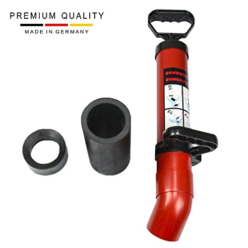 Hochdruck Abflussreiniger – Inkl. 2 Adapter – Made in Germany- Saug und Druck Pumpe – Rohrreinigungspumpe – Vakuum Rohrreiniger – Bei Verstopfter Toilette und Abflüssen – Professionelle Druckluft Pumpe für WC und Abfluss-verstopfung – Profi Pömpel – Pump XL - 5
