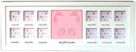 SSQCXO Baby Handprint and Footprint Picture Frame for Boys and Girls,Perfect Baby Photo Frame Shower Keepsake Preserves Priceless Memories Best Gift For Baby Registry